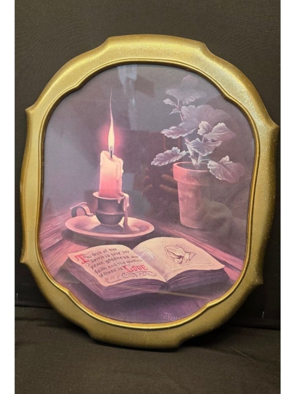 Vintage Home Interiors J. Ross "Fruit of the Spirit" Metal Framed Wall Art